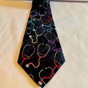 FOR THE DOCTOR IN YOUR LIFE 58” BLACK TIE WITH 🩺